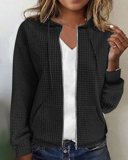 LM | Casual jacket with pocket in solid color