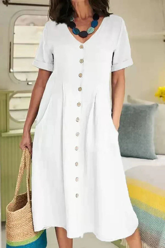 LM | Linen dress with buttons