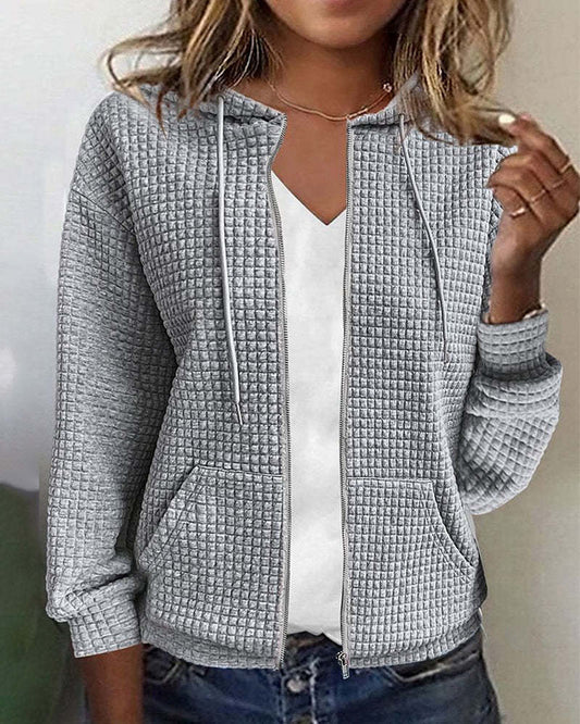 LM | Casual jacket with pocket in solid color