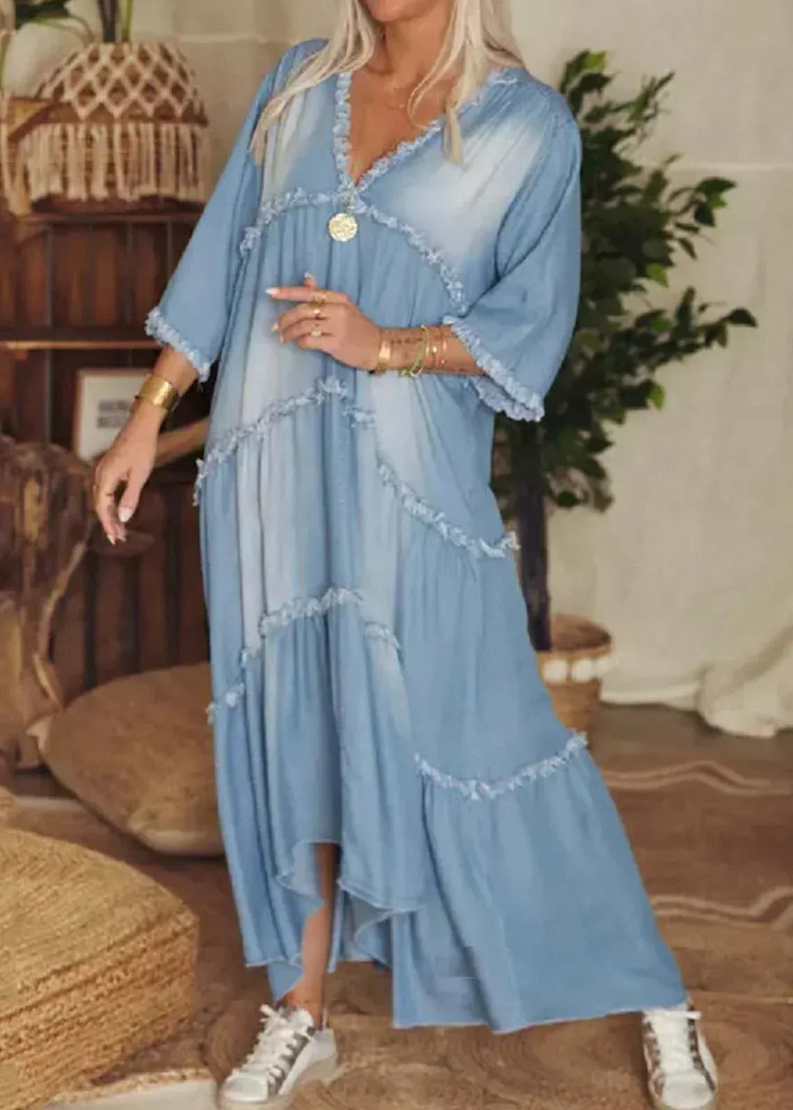 LM | Denim maxi dress