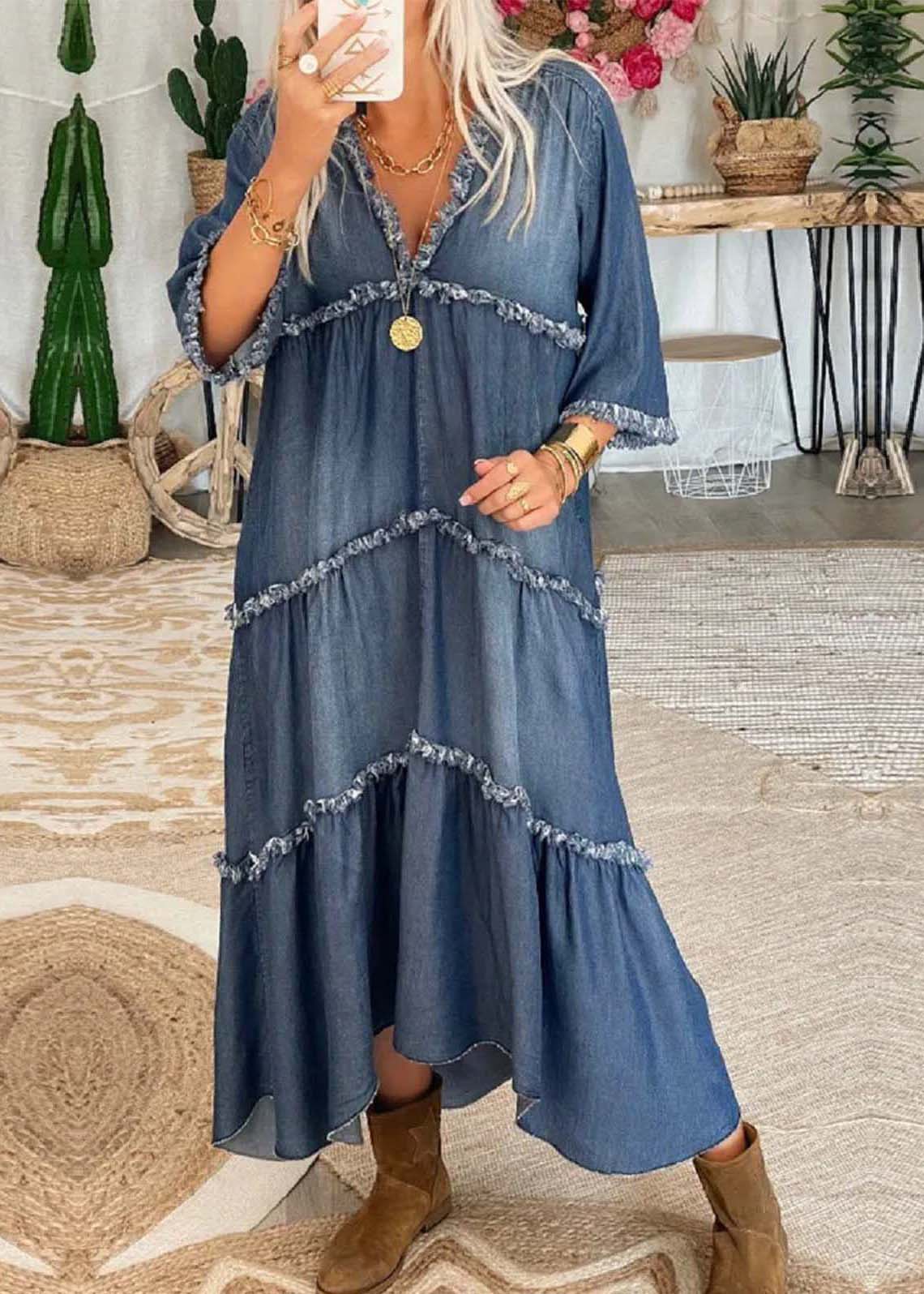 LM | Denim maxi dress