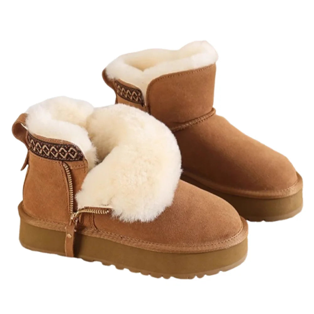 Women's Snow Boots Anti-Slip Winter Boots Faux Fur Lining Ankle Booties Winter Warm Short Boots for Indoor Outdoor