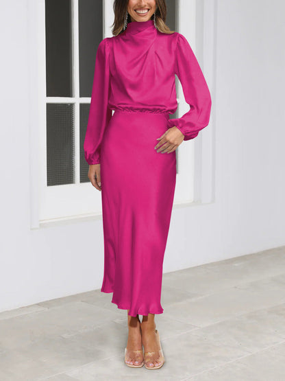 LM | Elegant long-sleeved dress
