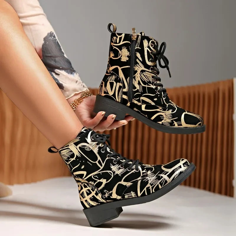 Fashion Plus Size Modern Boots Women 2024 Hot Sale Ladies Shoes Side Zipper Women's Boots New Crystal Round Toe Mid-Calf Boots