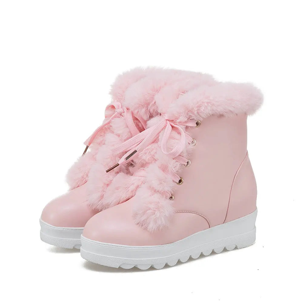 Trendy High-top Thick-soled Cotton Shoes Women's  Warm Winter Board Shoes Outdoor Cold Resistant Non-slip Snow Boots Sizes 34-43