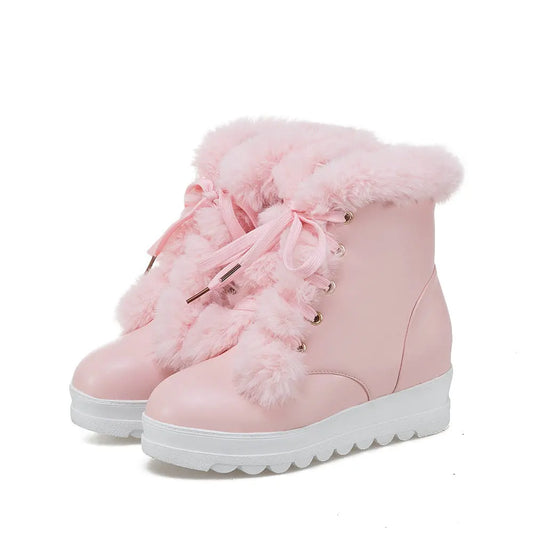 Trendy High-top Thick-soled Cotton Shoes Women's  Warm Winter Board Shoes Outdoor Cold Resistant Non-slip Snow Boots Sizes 34-43