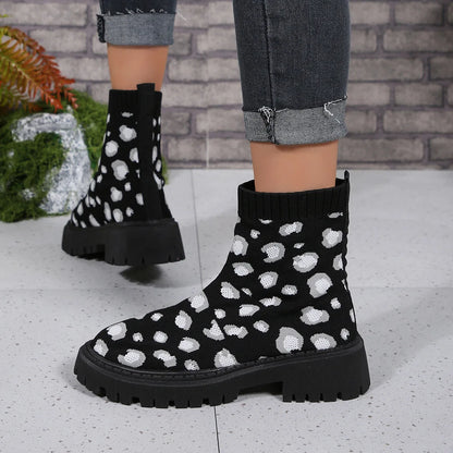 Plus Size 36-43 Shoes for Women Winter Comfortable Platform Boots Ankle Short Non-slip Mesh Casual Zapatos De Mujer