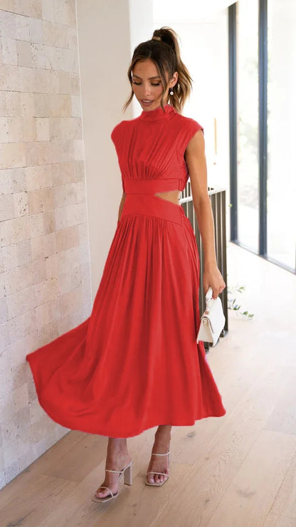 LM | Ladies pleated maxi dress