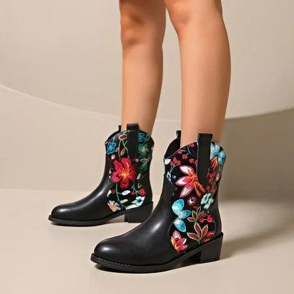 Fashion Plus Size Modern Boots Women 2024 Hot Sale Ladies Shoes Side Zipper Women's Boots New Crystal Round Toe Mid-Calf Boots