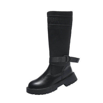 Long Boots Women New Knitted Elastic Boots Retro Thick-soled Women's High Boots Knee-length Boots Elegant Boots and Women shoes