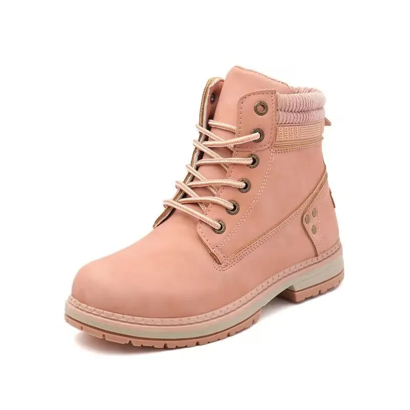 Trendy Women's Boots 2024 Autumn and Winter New Korean Edition Solid Color Outdoor Thick Bottom Versatile Women's Single Boots
