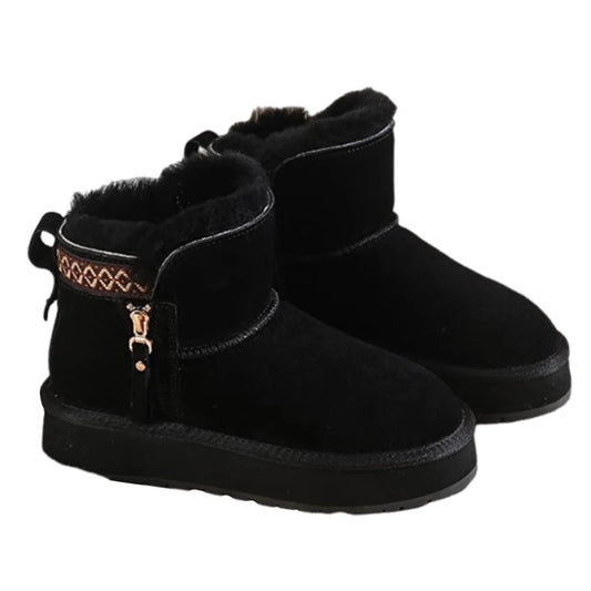 Women's Snow Boots Anti-Slip Winter Boots Faux Fur Lining Ankle Booties Winter Warm Short Boots for Indoor Outdoor