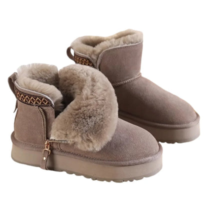 Women's Snow Boots Anti-Slip Winter Boots Faux Fur Lining Ankle Booties Winter Warm Short Boots for Indoor Outdoor