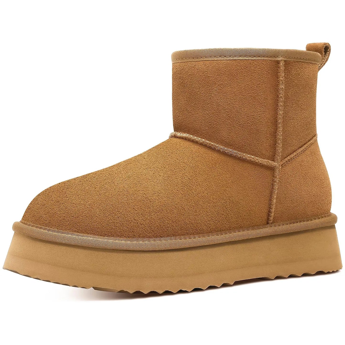 Kidmi Suede Plush Women Shoes Winter Snow Boots Warm Nonslip Mini Boots Cashmere Fuzzy Ankle Boots Women House Cottons Boots