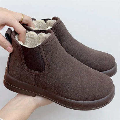 Crestar Winter Fur Snow Boots For Women Outdoor Warm Comfort Fuzzy Cotton Shoes Fashion Plush Ladies Boots Fluffy House Slippers
