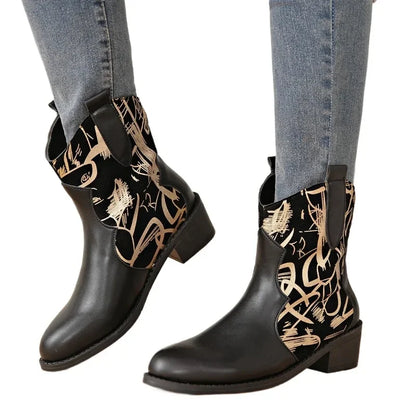 Fashion Plus Size Modern Boots Women 2024 Hot Sale Ladies Shoes Side Zipper Women's Boots New Crystal Round Toe Mid-Calf Boots