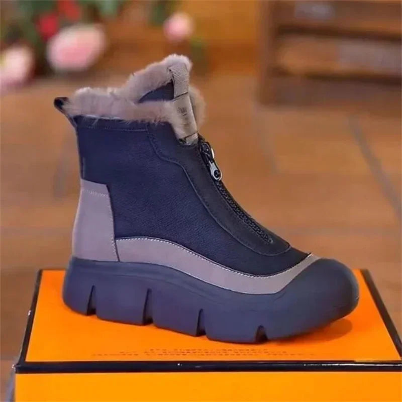 Winter Women Thick Soled Short Boots Winter Snow Cotton Boots Plush Warm Non-slip New  Female Casual Sport Ankle Boot 36-40
