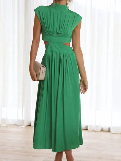 LM | Ladies pleated maxi dress