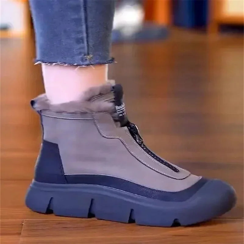 Winter Women Thick Soled Short Boots Winter Snow Cotton Boots Plush Warm Non-slip New  Female Casual Sport Ankle Boot 36-40