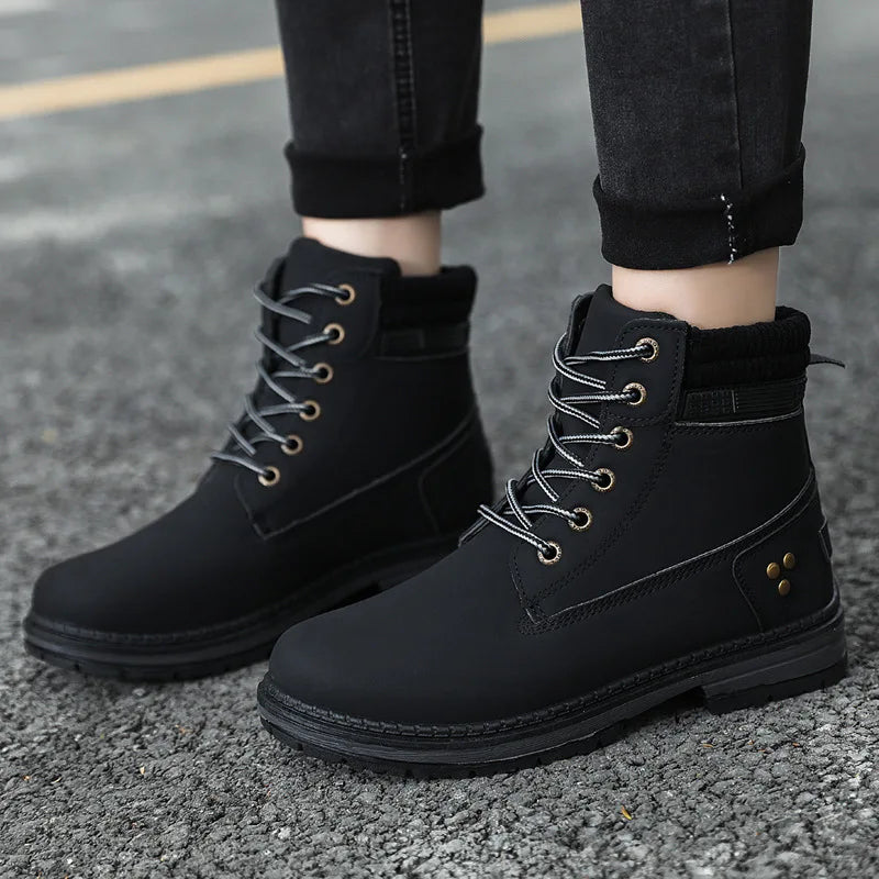 Trendy Women's Boots 2024 Autumn and Winter New Korean Edition Solid Color Outdoor Thick Bottom Versatile Women's Single Boots