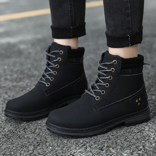 Trendy Women's Boots 2024 Autumn and Winter New Korean Edition Solid Color Outdoor Thick Bottom Versatile Women's Single Boots