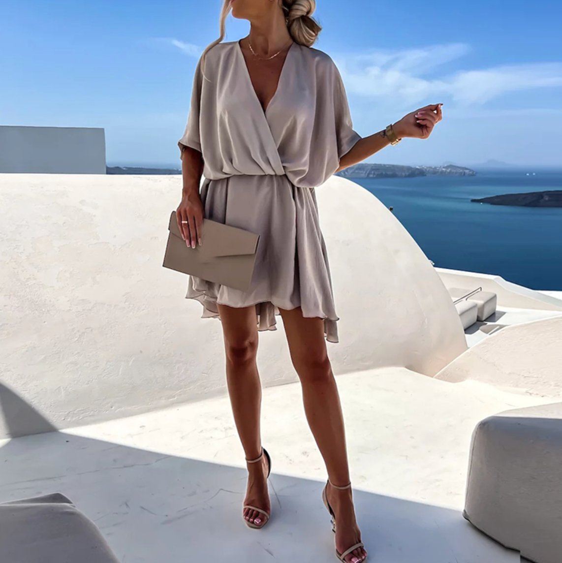 LM | Luxurious satin wrap dress