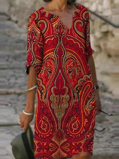 LM | Lucy - multicolored elegant midi dress