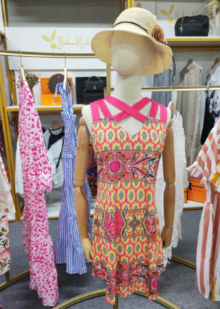 LM | Jasmine pink mini dress with mixed print