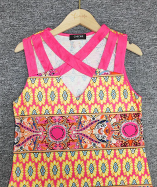 LM | Jasmine pink mini dress with mixed print