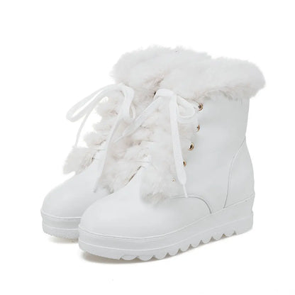 Trendy High-top Thick-soled Cotton Shoes Women's  Warm Winter Board Shoes Outdoor Cold Resistant Non-slip Snow Boots Sizes 34-43