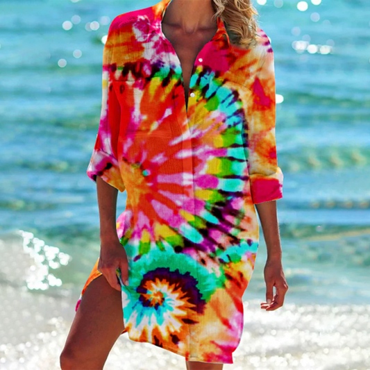 MB | Buntes Button-Up midi kleid