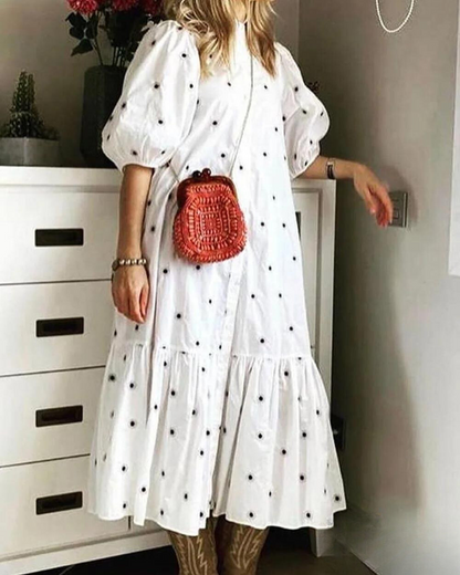 LM | Cute long dress with wide sleeves and lantern sleeves