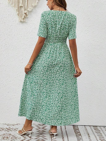LM | Grace - airy maxi dress with short sleeves and V-neckline