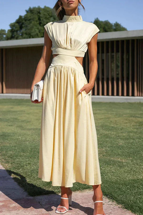 LM | Ladies pleated maxi dress