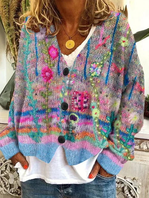 TS | Floral cardigan with buttons