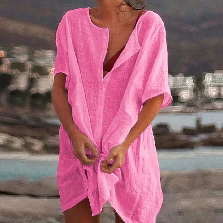 LM | Airy beach dress with button fastening