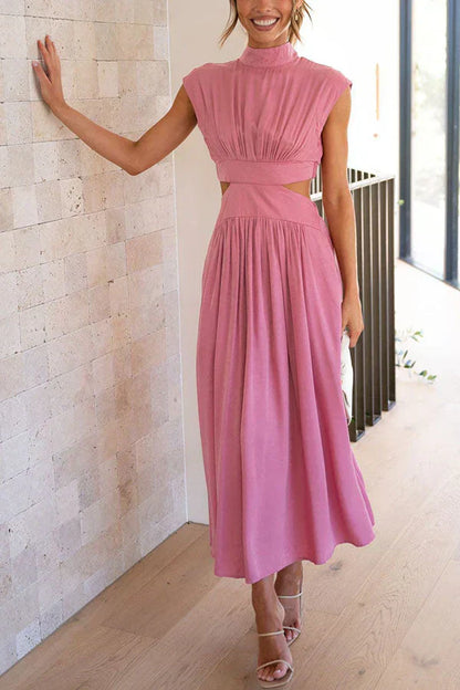 LM | Ladies pleated maxi dress