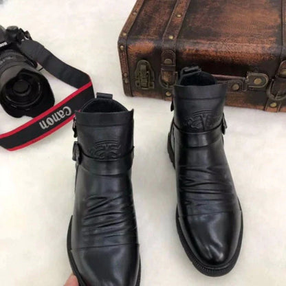 LM | Hand-stamped boots with zipper