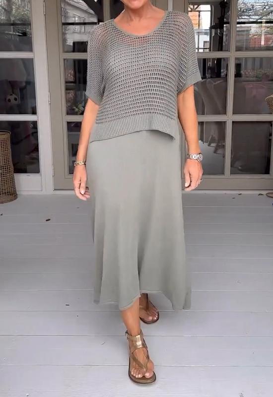 LM | Garter dress and sheer blouse