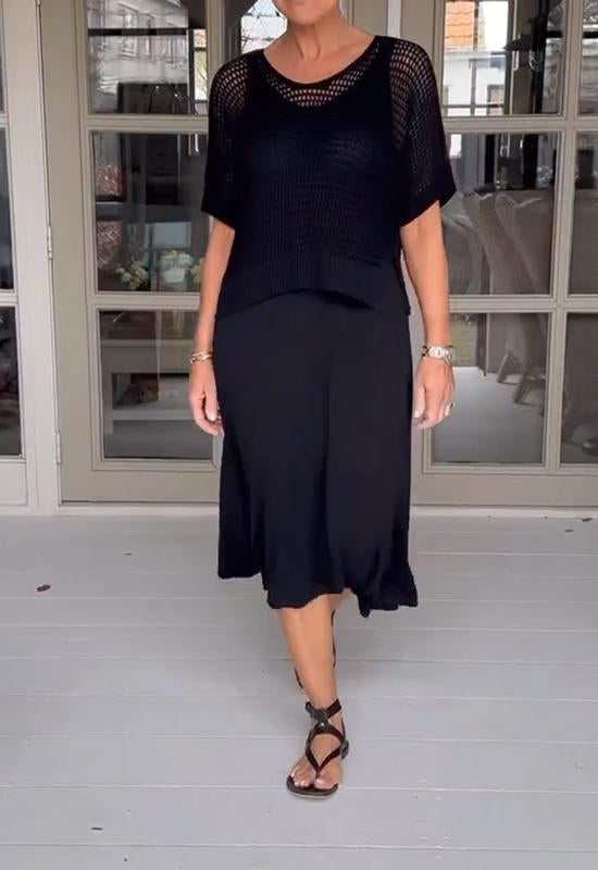 LM | Garter dress and sheer blouse