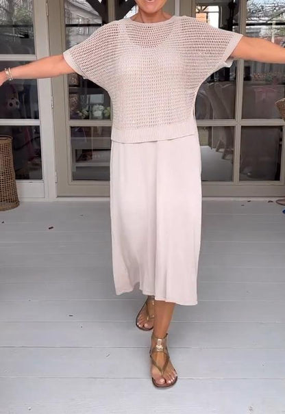 LM | Garter dress and sheer blouse