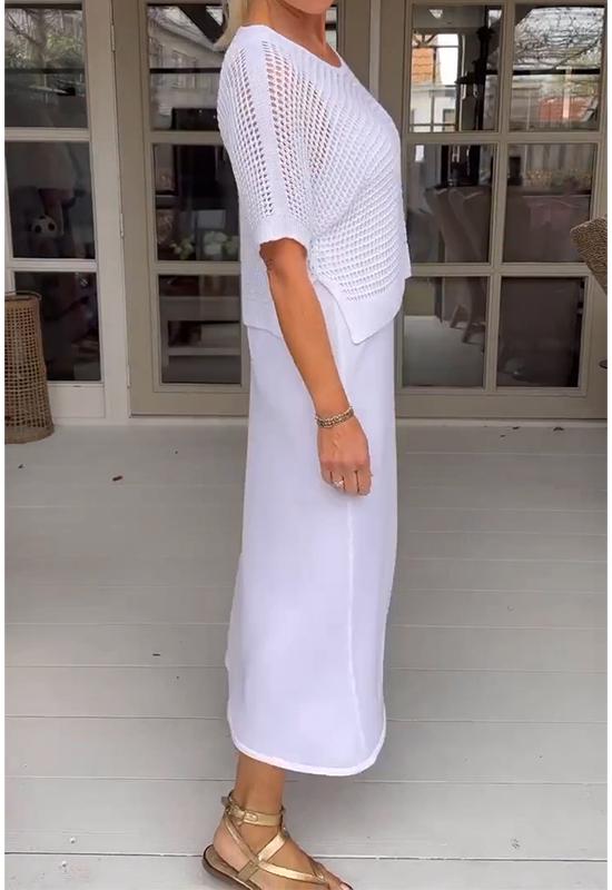 LM | Garter dress and sheer blouse