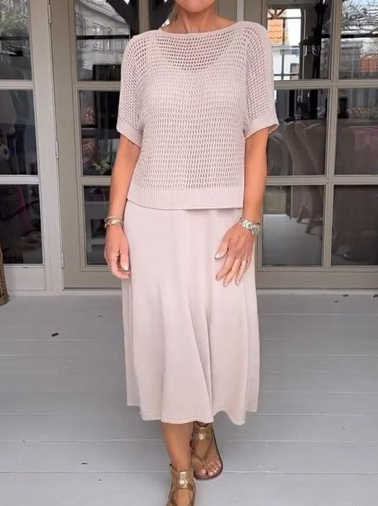 LM | Garter dress and sheer blouse