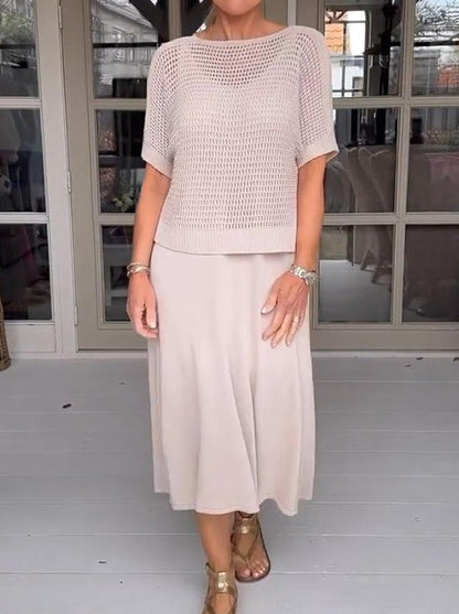 LM | Garter dress and sheer blouse
