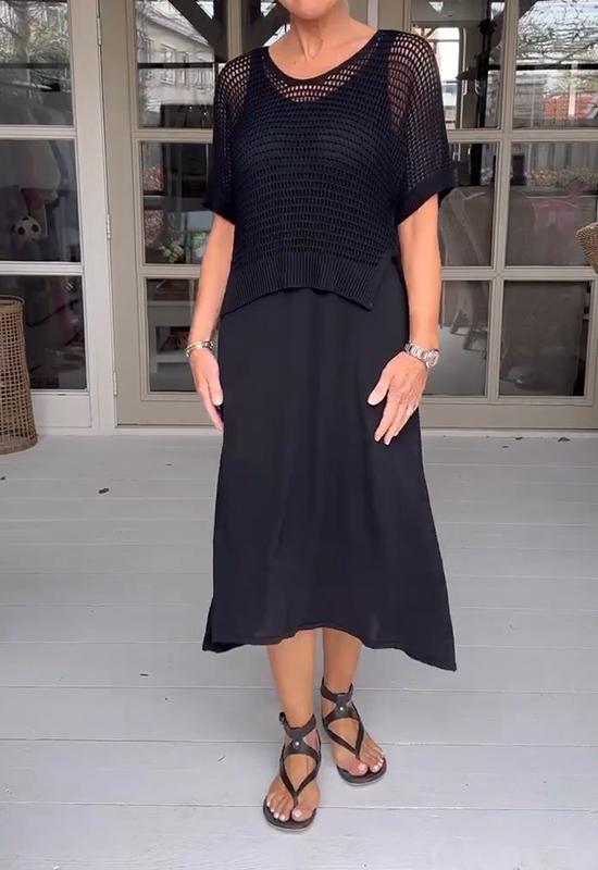 LM | Garter dress and sheer blouse