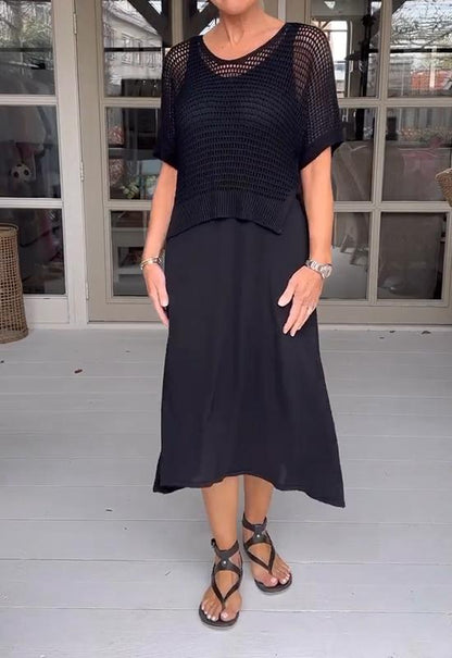 LM | Garter dress and sheer blouse