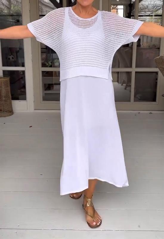 LM | Garter dress and sheer blouse