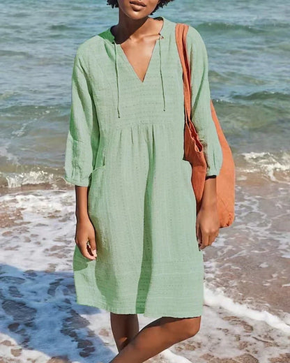 LM | Stylish and comfortable loose shirt dress for women