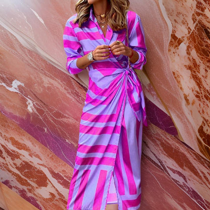 LM | Elegant chic printed wrap dress
