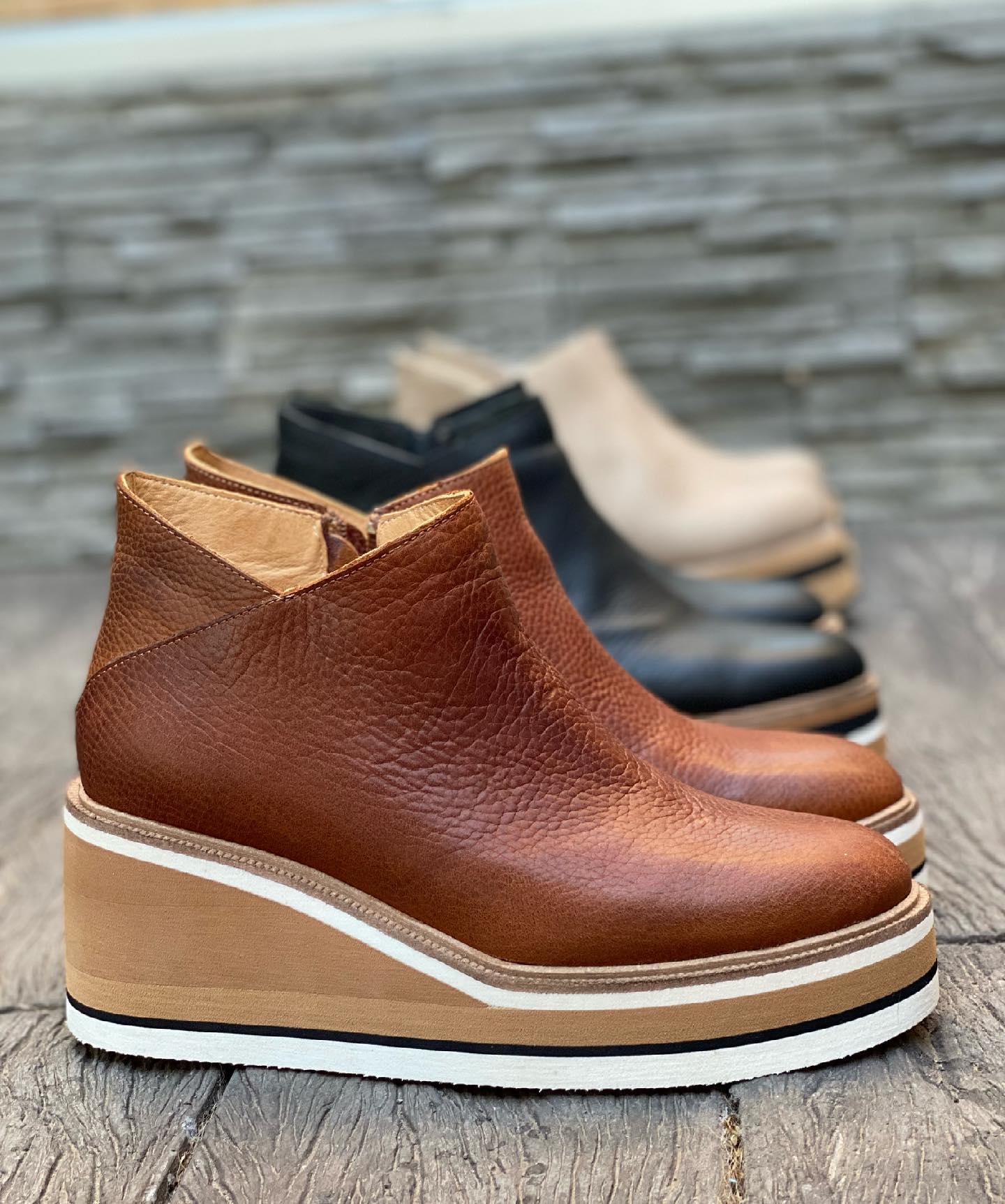 LM | 50% OFF )Zipper wedges ladies ankle boots